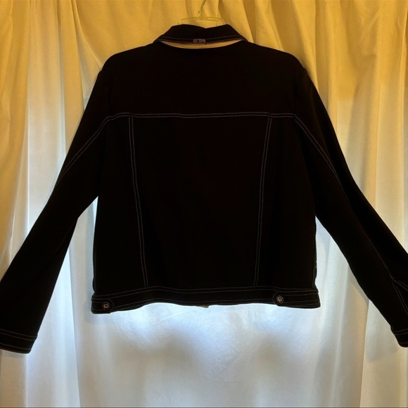 ST. JOHN JACKET EXCELLENT CONDITION BLACK/DARK NAVY WHITE TRIM - Picture 6 of 7